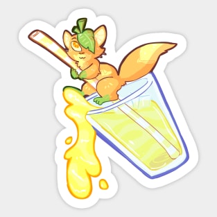 Orange Juice Citrus Kitty Sticker